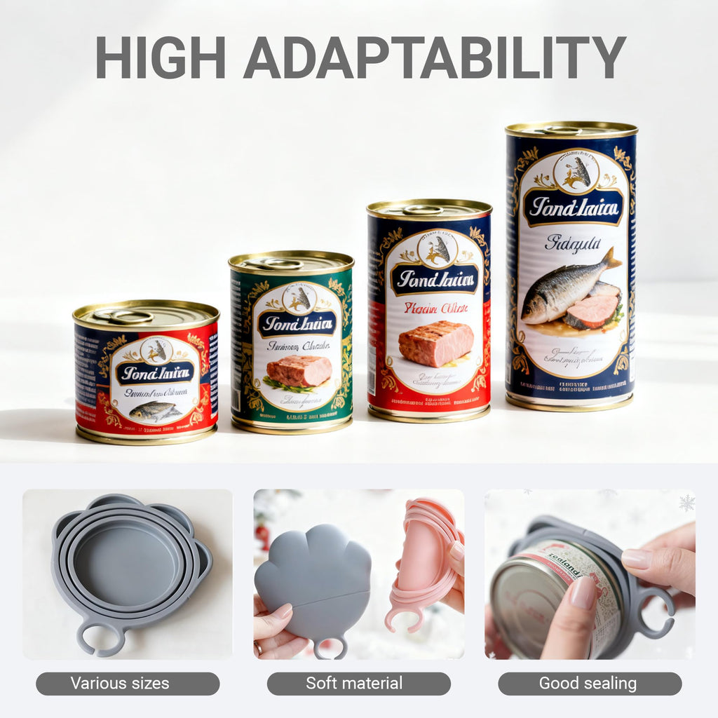 Ydeer Pet Food Can Lids And Spoon,2 Pack Pet Food Can Covers, One Fit 3 Standard Size Cans,For Dog And Cat Food Cans,Grey,Pink