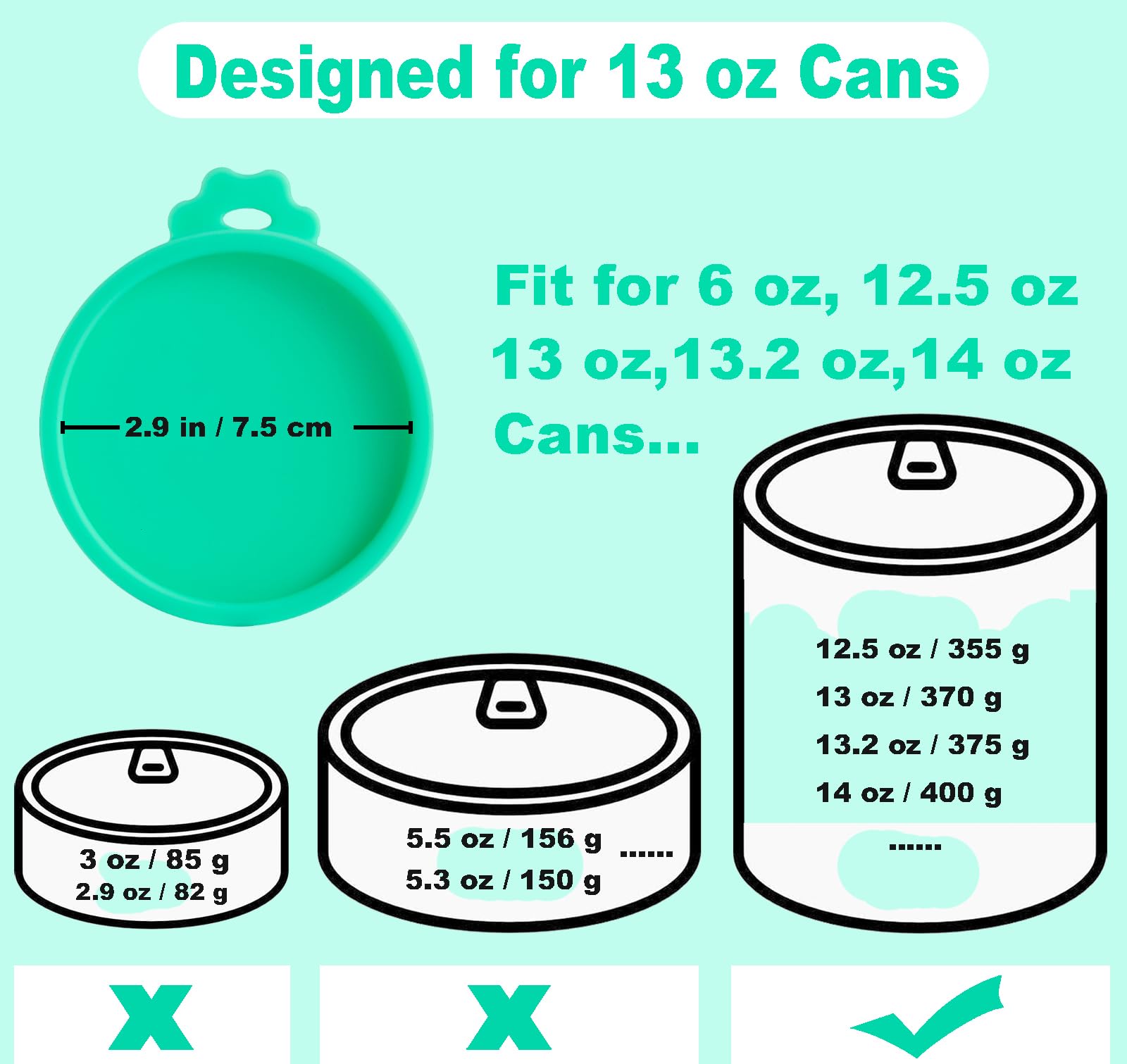 COMTIM Can Covers for Dog Food Cans, Silicone Pet Dog Food Can Covers Lids for 13 oz 12.5 oz 13.5 oz Cans...or Cat Food Cans 6 oz, Reusable Can Toppers Can Saver Covers for Canned Goods