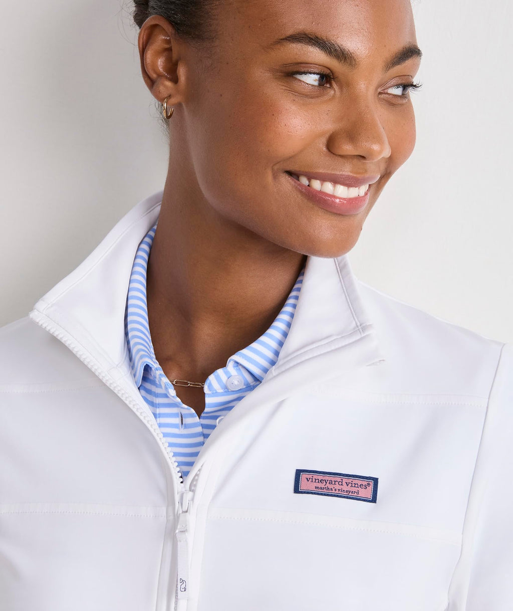vineyard vines Performance Sankaty Full-Zip, White Cap, L