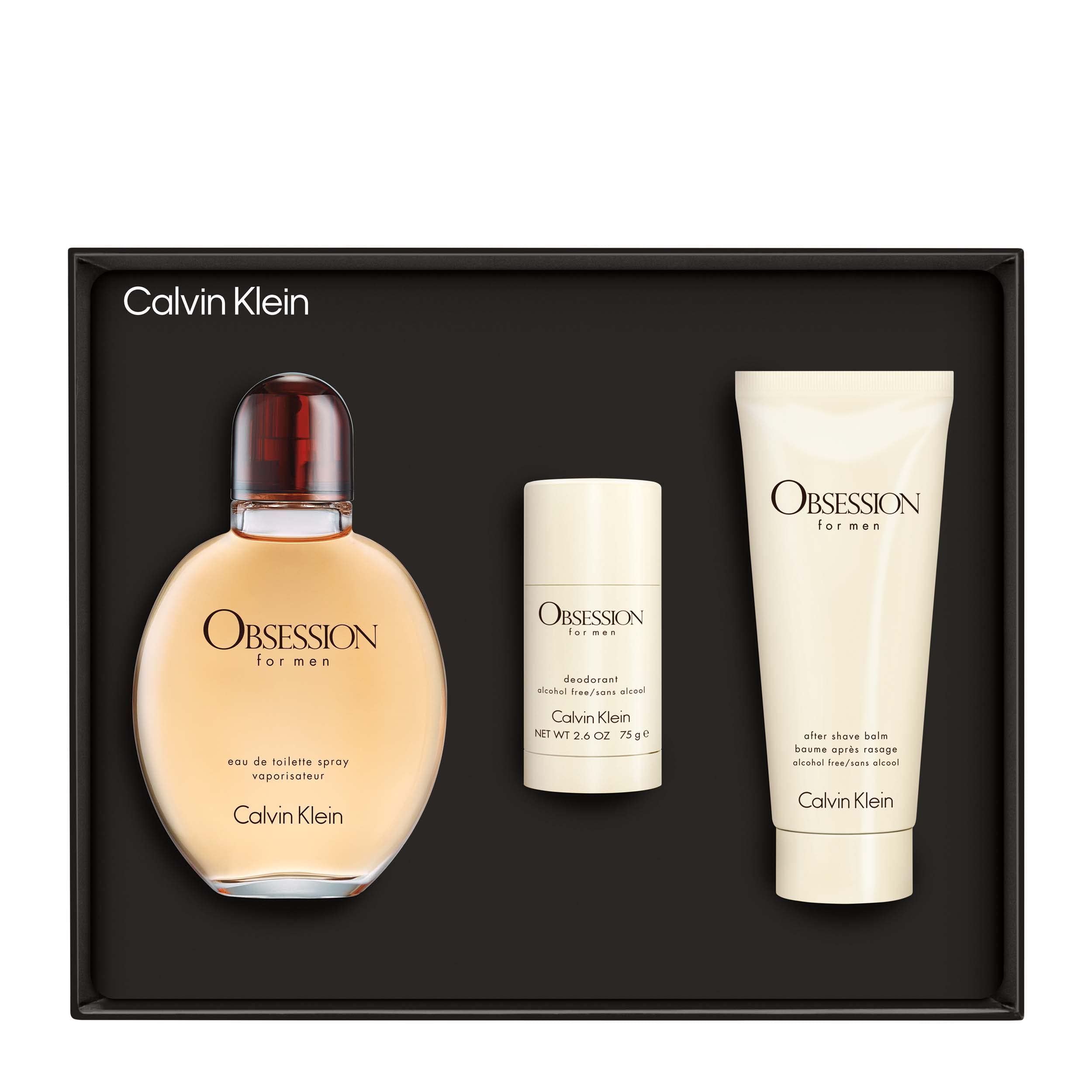 Calvin Klein Obsession for Men 3-Piece Fragrance Holiday Gift Set (4.2 Fl Oz, 3.3 Fl Oz, 2.6 Oz)