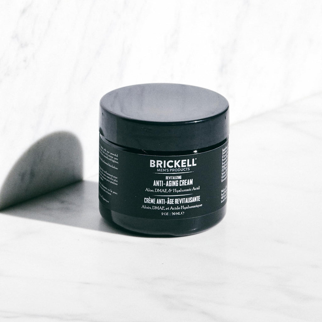 Brickell Men's Ultimate Anti-Aging Routine, Anti-Wrinkle, Night Face Cream & Eye Cream to Reduce Puffiness, Wrinkles, Dark Circles, Under Eye Bags, Hyaluronic Acid, Peptides, & Caffeine, Unscented