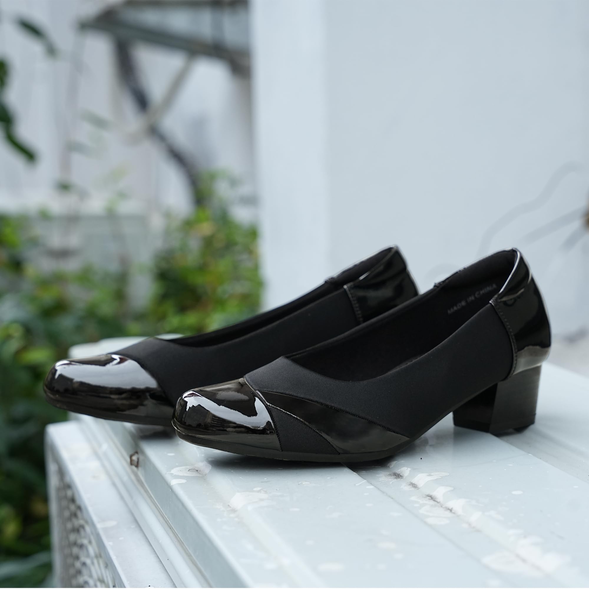 Ortho+rest Women Bunion Dress Shoes Low Heel Orthopedic Slip on Loafers Orthotic Pumps (8.5,Black)