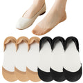 F Flammi No Show Socks Women Non-Slip Invisible Liner Socks Cotton for Flats Heels Pumps Lofers (6-9, 6 Pairs-Black+Nude)