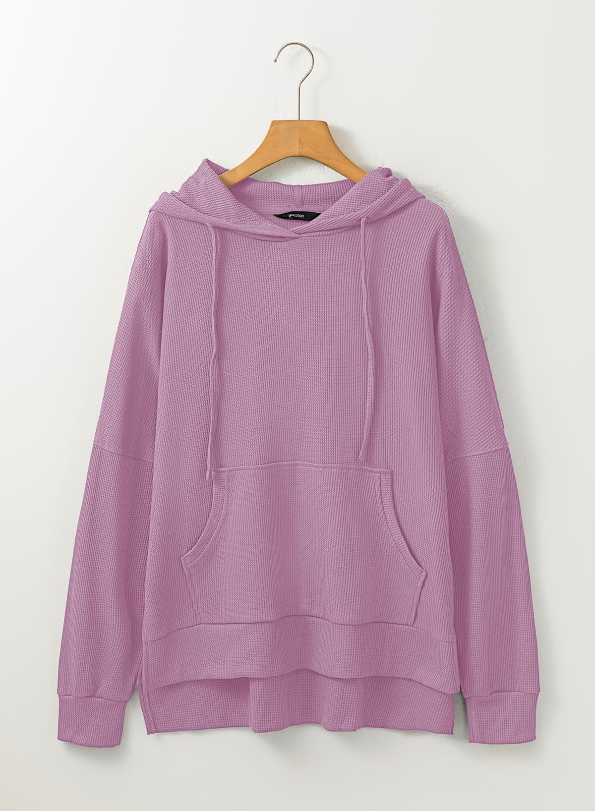 Dokotoo Women Ladies Hoodies Oversized Long Sleeve Sweatshirt for Women 2025 Fashion Fall Plus Size Waffle Knit Winter Clothes Hooded Sweatshirts Casual Loose Hoodie with Pocket Purple Small