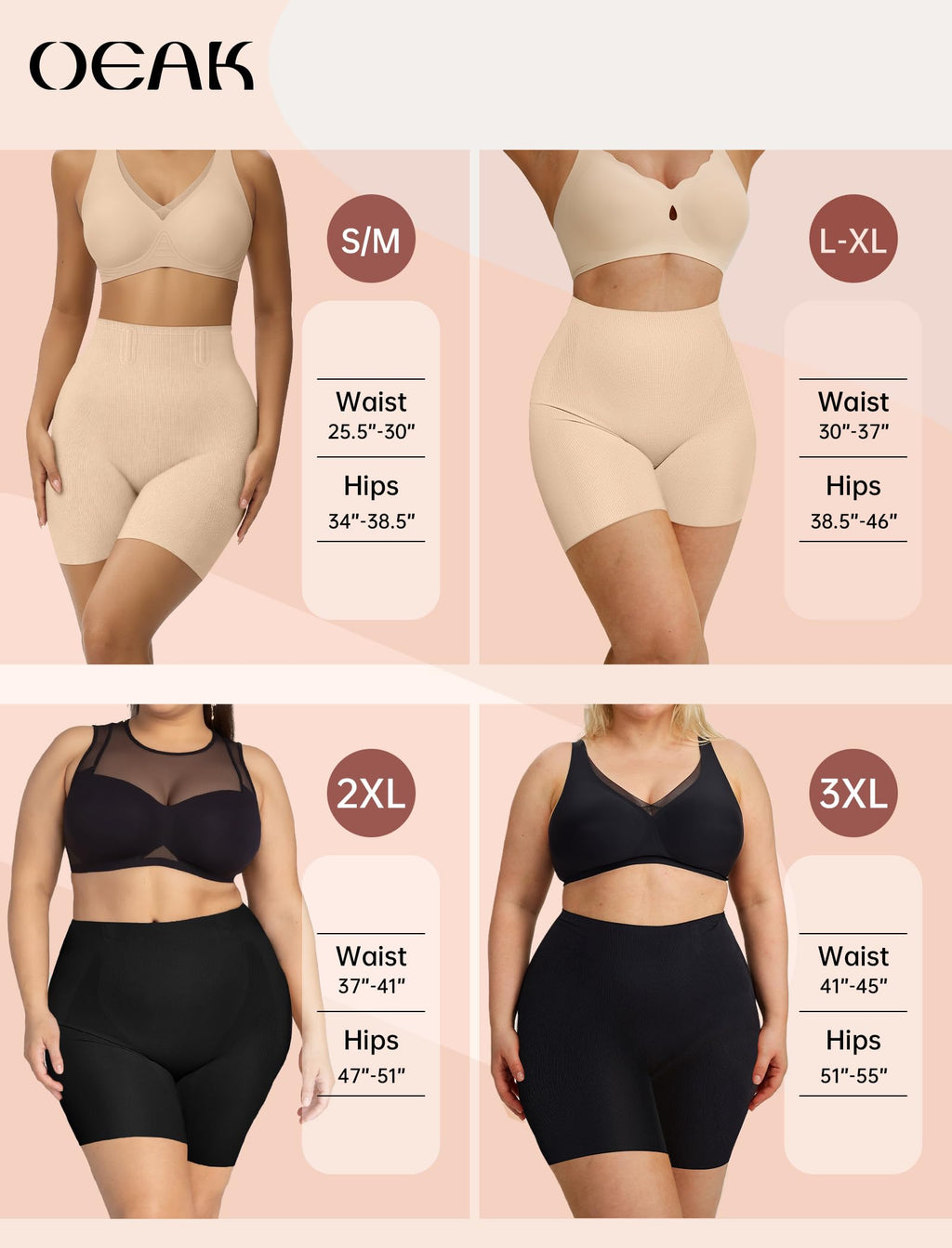 OEAK Tummy Control Shapewear for Women Seamless Girdle High Waisted Body Shaper Underwear Panty Smooth Under Dress Shapewear Nude Shorts M
