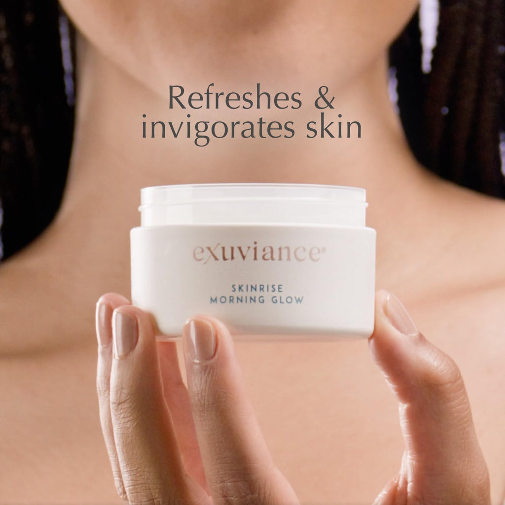 EXUVIANCE SkinRise Morning Glow, Anti Aging Facial Toning Pads |Gently Exfoliates and Hydrates Skin's Moisture Barrier, with PHA/Bionics, Green Tea & Cucumber Extract, 1.7 Fl oz