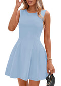 PRETTYGARDEN Summer Dresses for Women 2026 Elegant Classy Spring A Line Business Casual Work Graduation Cocktail Short Dress (Light Blue,Small)