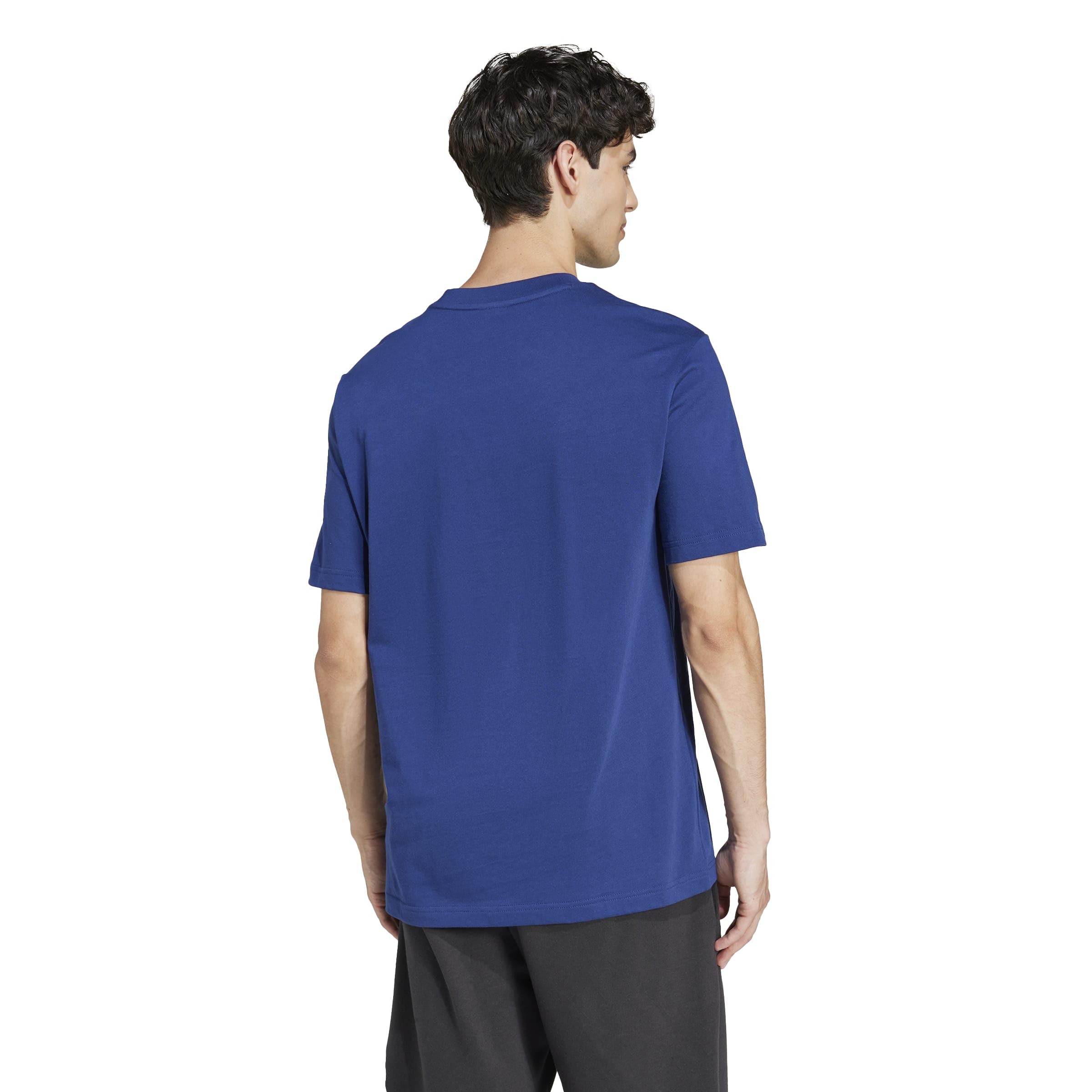 Adidas Men's Essentials Small Logo Sportswear T-Shirt, Dark Blue/White, X-Large