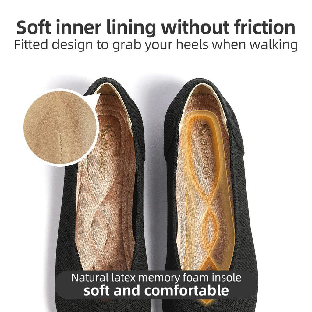 Semwiss Women's Ballet Flats Comfortable Casual Dressy Shoes,Work Flats Office Shoes Pointed Toe Leopard Flats Black Size 7.5