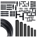 Multipurpose Vacuum Line Kit,6PCS 5Ft Vacuum Hose Automotive+64PCS Vacuum Line Connectors,Max 130PSI Silicone Hose for Variety Car Piping System Automotive Replacement Vacuum Hoses (70PCS)