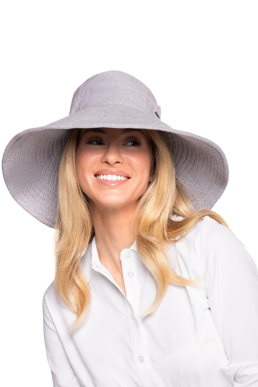 Women's Beach Hat - UPF 50+ Sun Protection - Brittany in Black/White