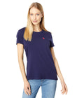 U.S. Polo ASSN. Womens, Stretch Crew Neck Tee, Evening Blue, Large
