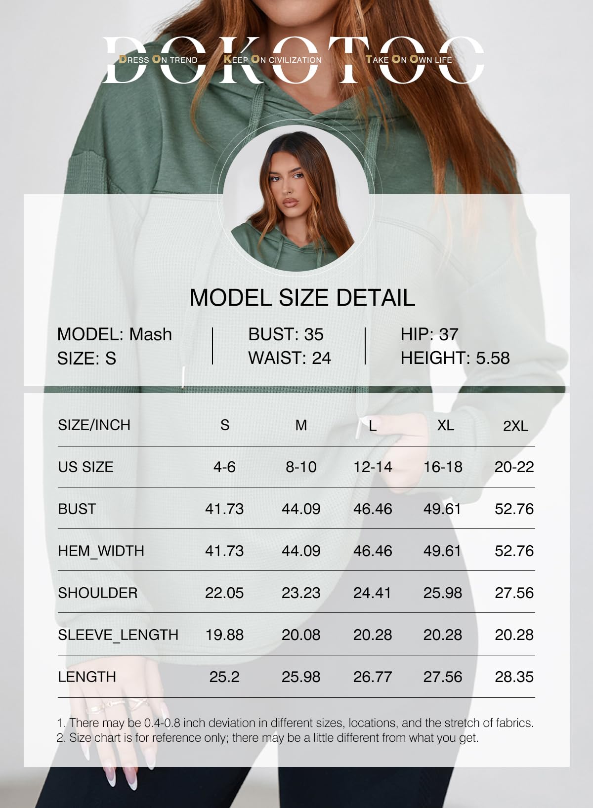 Dokotoo Sweatshirt for Women Trendy Waffle Knit Tops Casual Cute Solid Long Sleeve Women's Fashion Hoodies & Sweatshirts Fall 2025 Lightweight Drawstring Hoodie Dark Blue Large