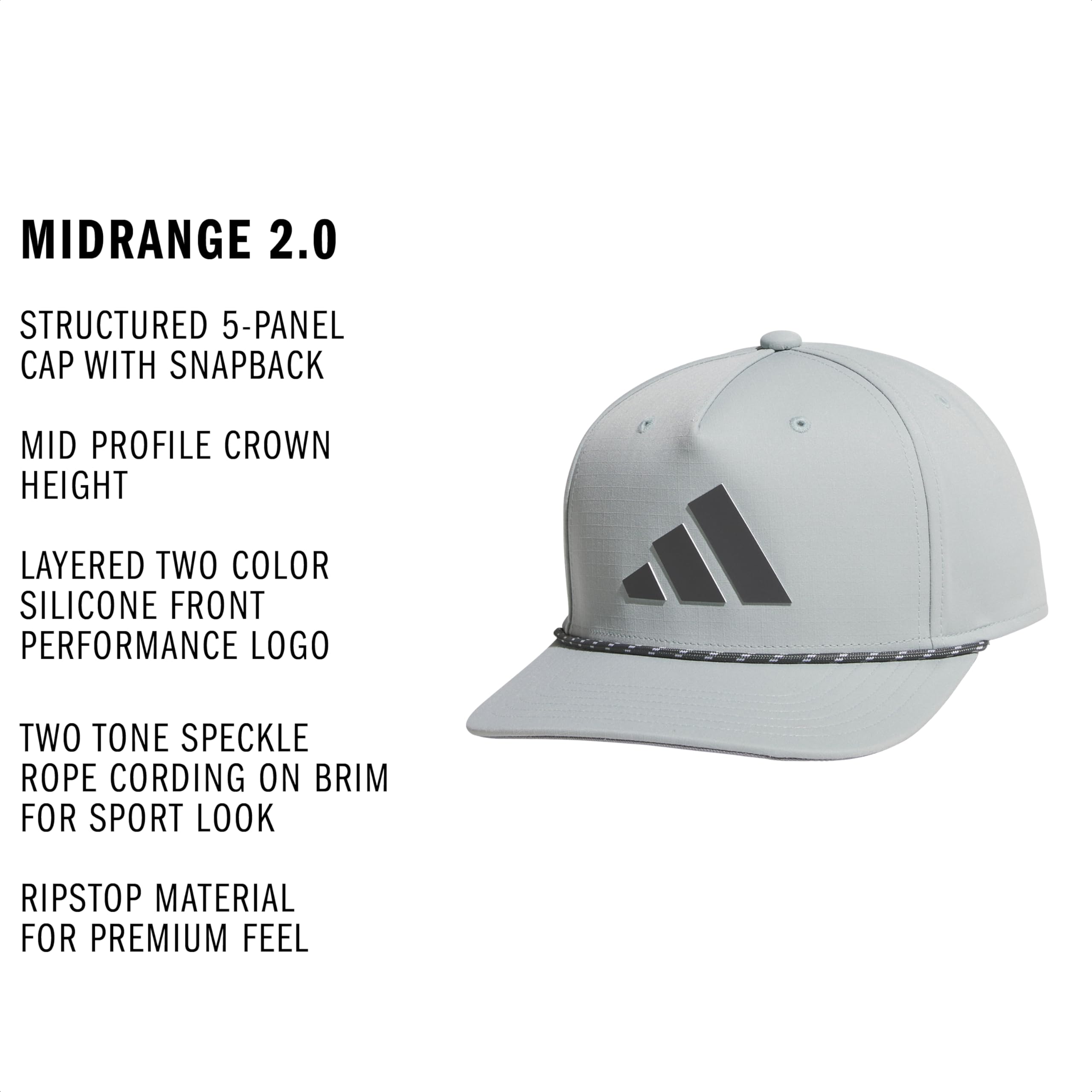 Adidas Mens Midrange Hat – Athletic Snapback Cap with Logo