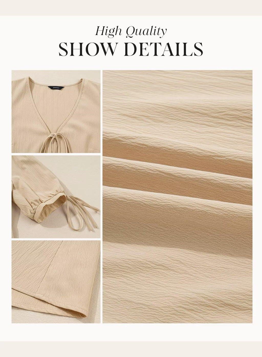 Dokotoo Womens Dresses 2026 Summer Spring V Neck Bow Tie Short Sleeve Empire Waist A-Line Mini Dress Flowy Dresses for Women Apricot XX-Large