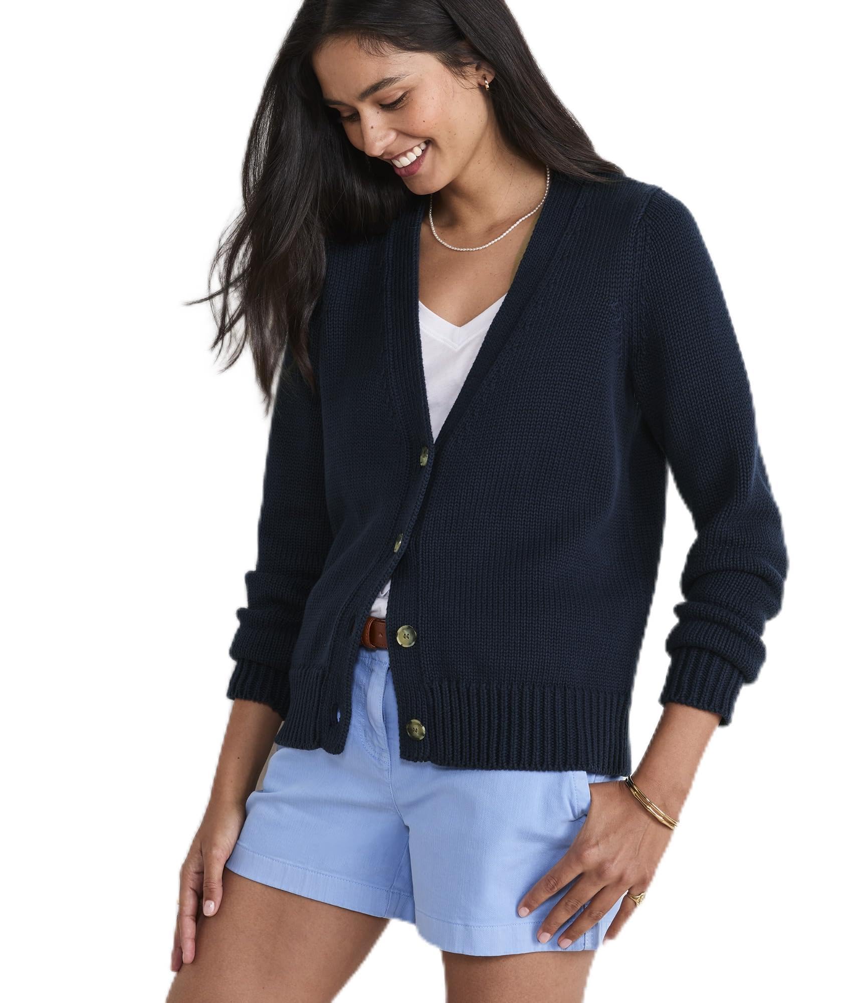 vineyard vines Katie Cotton Cardigan, Nautical Navy, M