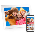 Anna Bella Digital Picture Frame 10.1 Inch IPS HD Touch Screen WiFi Smart Digital Photo Frame with 32GB Storage, Auto-Rotate, Easy Setup to Share Photos or Videos Remotely via AiMOR APP White