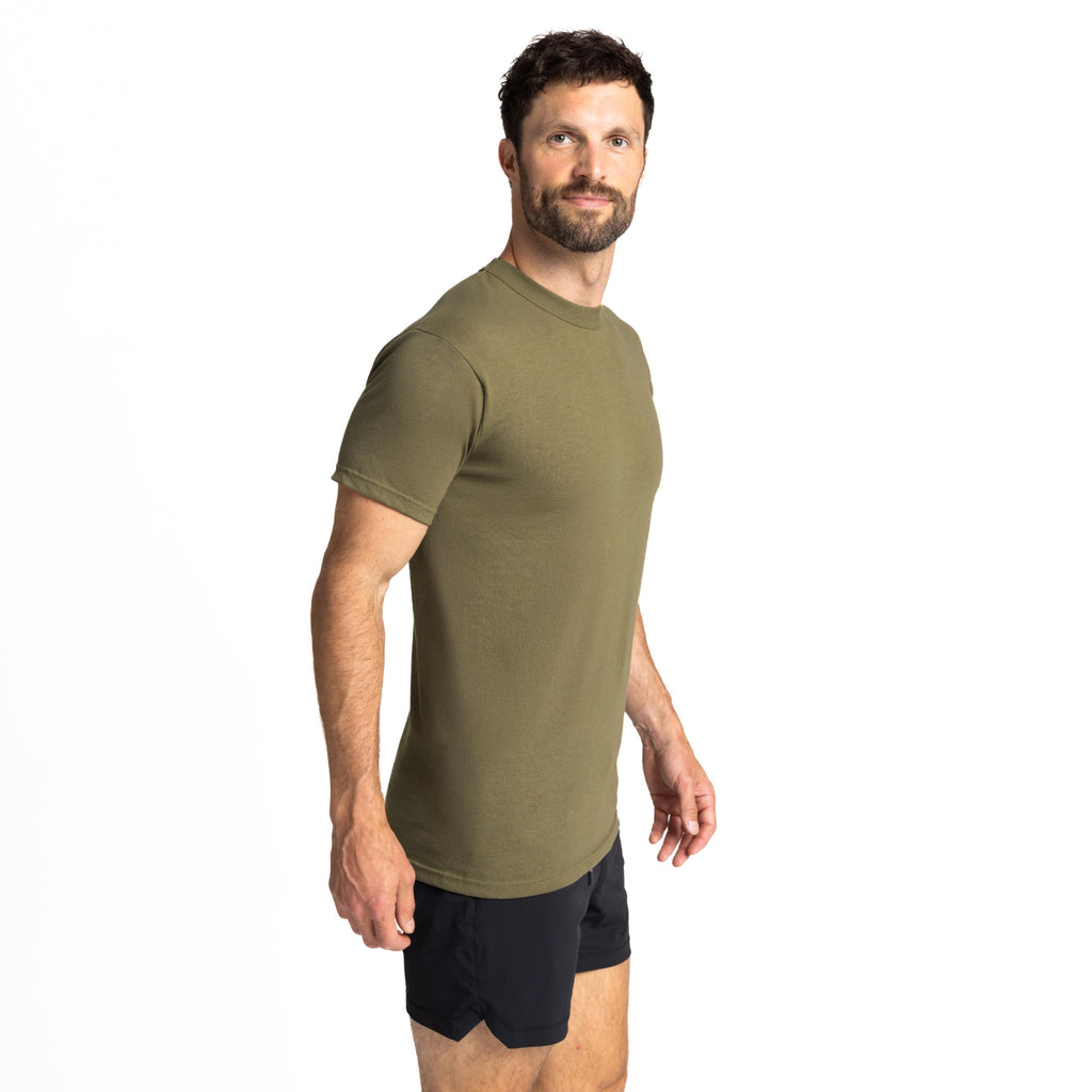 Soffe Men's 3 Pack - USA Poly/Cotton Military Tee, Tan, Medium