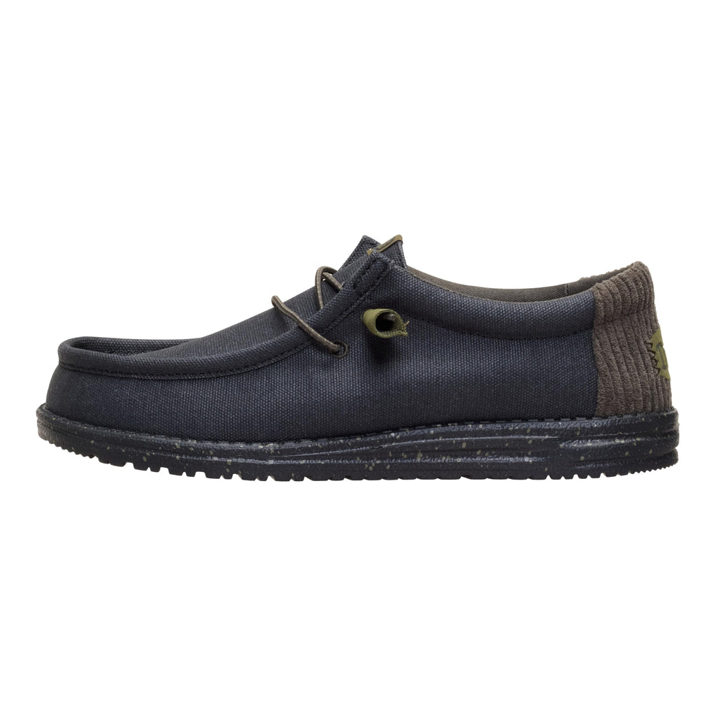 HEYDUDE Wally Waxed Casual Black/Black Size 11, Men’s Shoes, Slip-on Loafers, Comfortable & Light-Weight