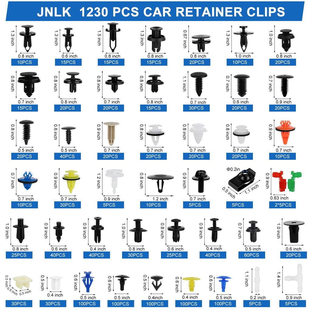 1365Pcs Car Push Retainer Clips Body Clips Plastic Fasteners Kit Fender Rivet Clips 44 Most Popular Sizes Nylon Auto Push Pin Rivets Set for Toyota GM Ford Honda Acura Chrysler,red