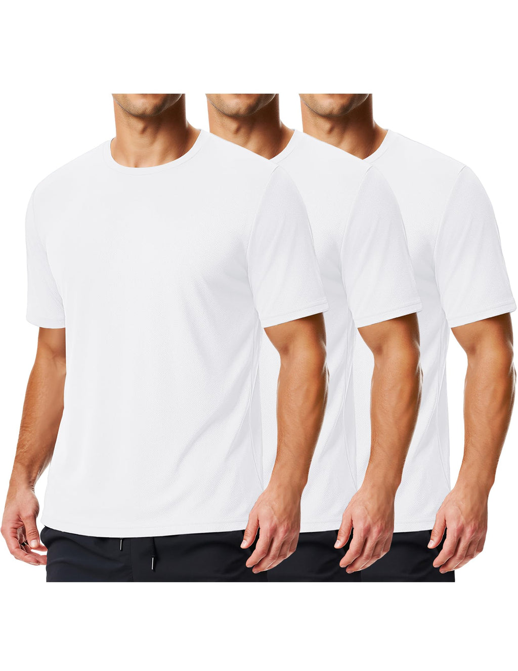 COOFANDY 3 Pack Men's Workout Shirts Quick Dry Moisture Wicking Athletic T-Shirts Casual Crew Neck Sports Tees Tops Bulk