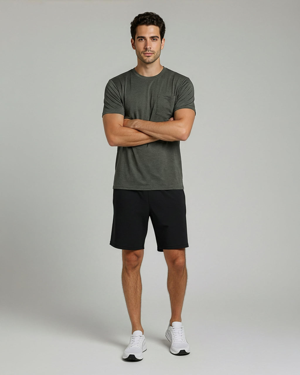 Real Essentials 4 Pack: Men's Dry-Fit Short Sleeve Pocket Crew Performance Athletic T-Shirt- Set 4, 5X