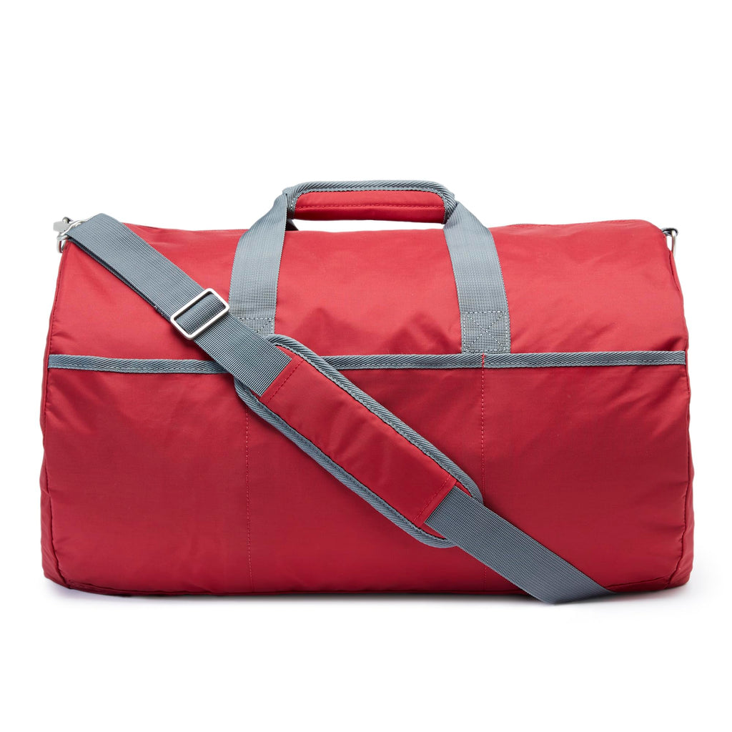 Amazon Essentials Lightweight Nylon Duffel Bag with Zippered Pockets, 20-inch, 30 lb Capacity, Red (Previously Amazon Basics)