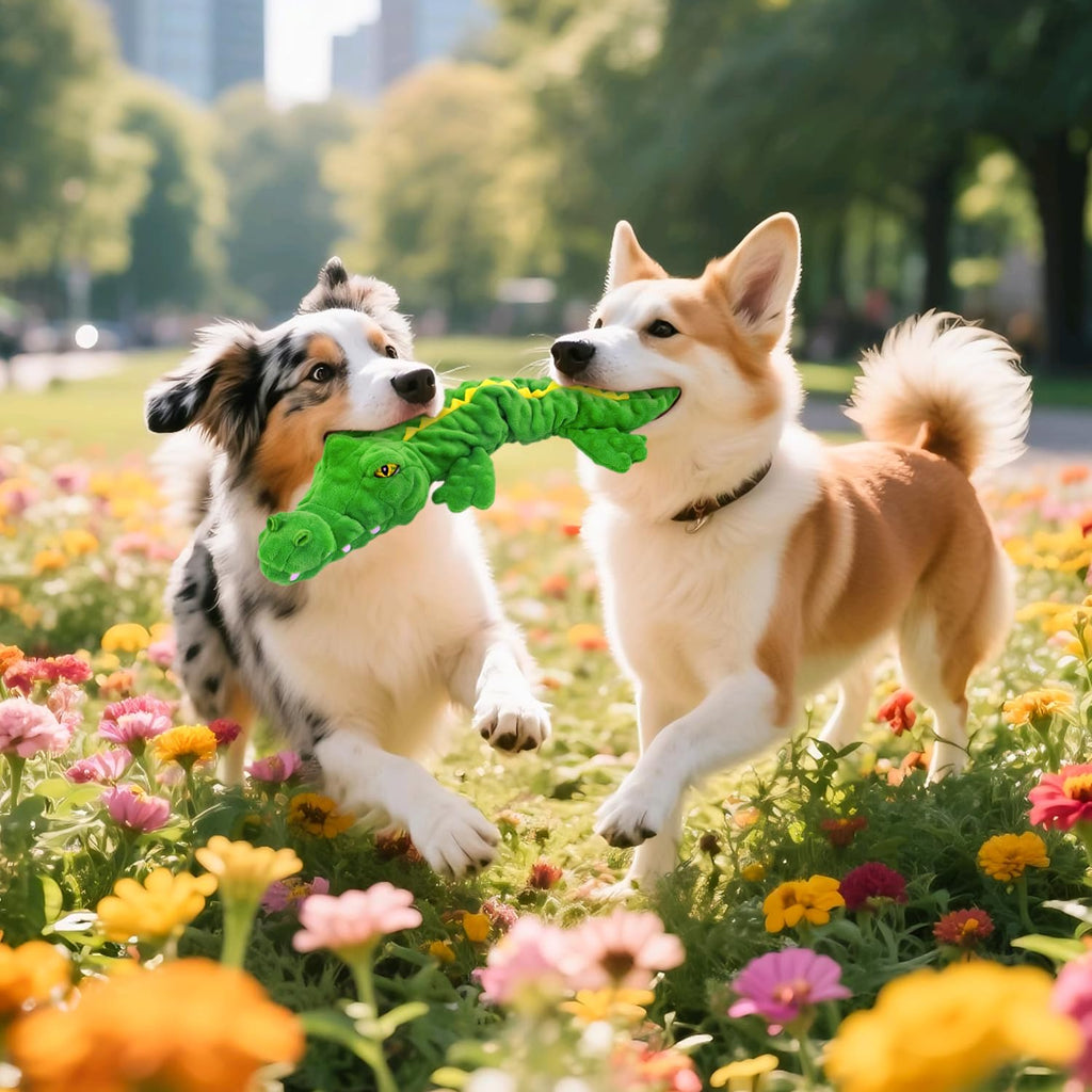 LSSYYQQ Dog Toys,Interactive Stuffed Squeaky Animal Crinkle Plush Toy for Small, Middle, Large Dogs, Interactive Dog Toy to Keep Them Busy,Large Dog Toys for Tug of War Game,Crocodile