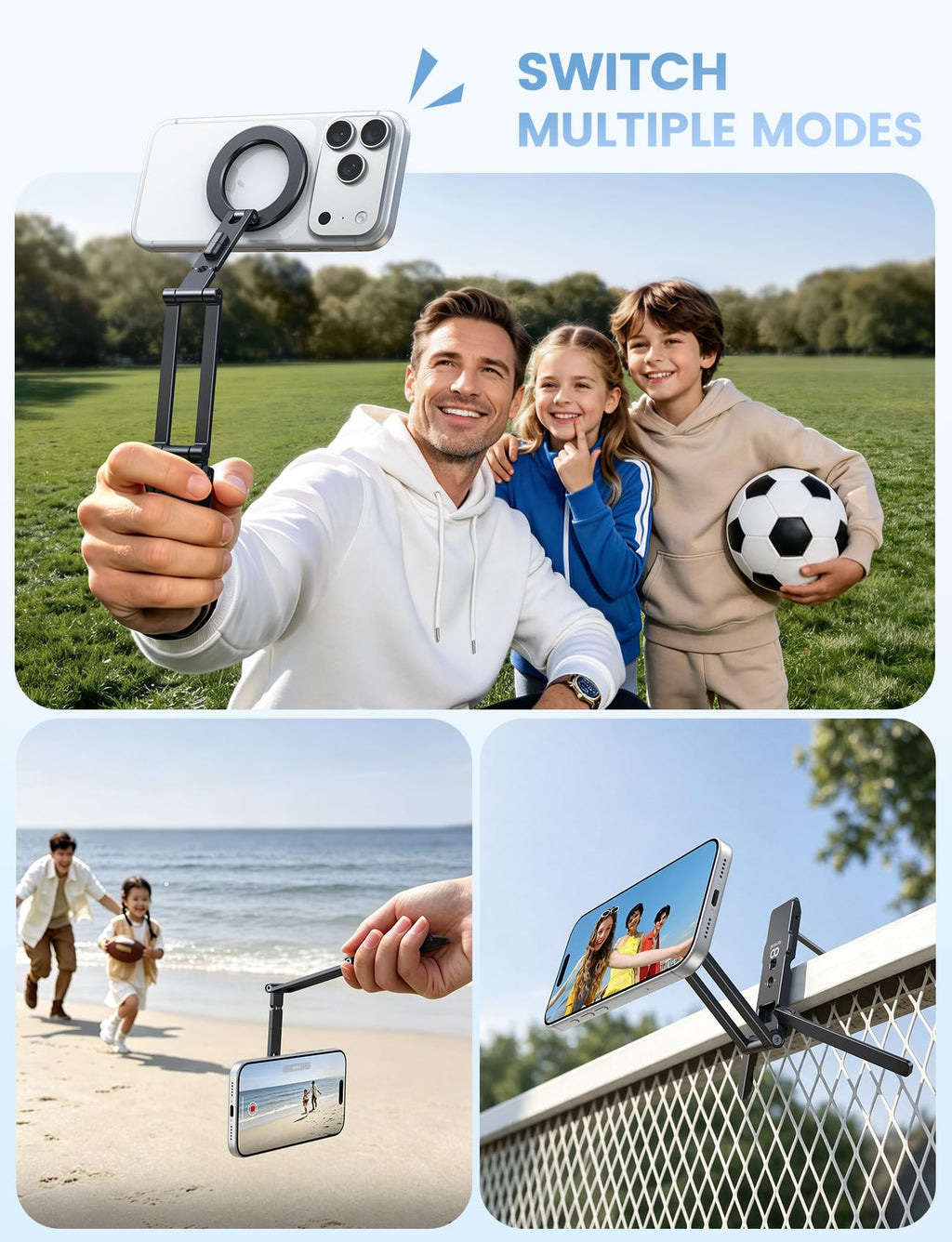 Lamicall for MagSafe Tripod Stand Dual-Side Magnetic with 1/4", Arca, Hook