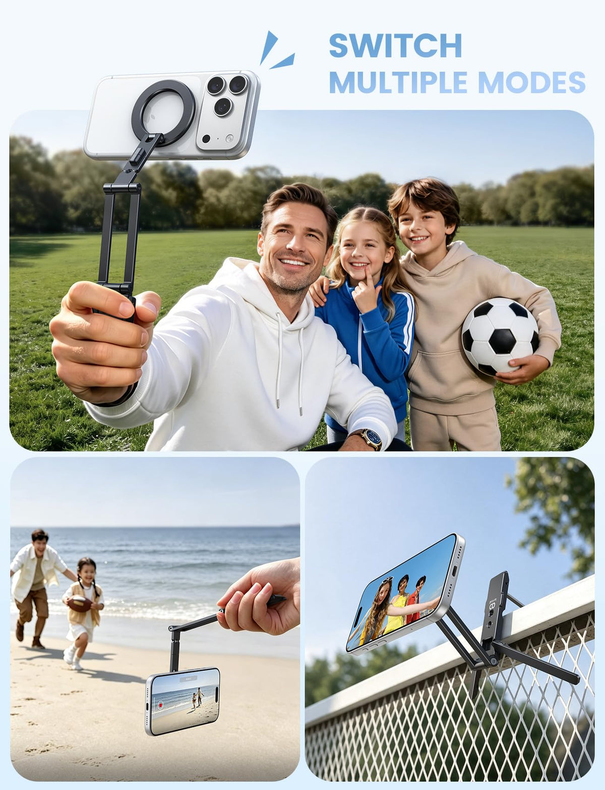 Lamicall for MagSafe Tripod Stand Dual-Side Magnetic with 1/4", Arca, Hook