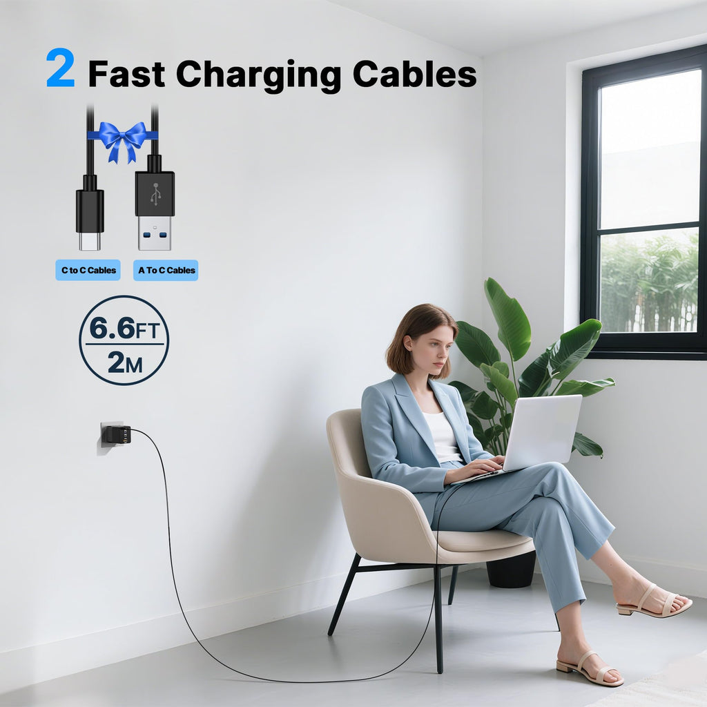 200W USB C Charger Block, Foldable 4-Port GaN5 Super Fast Charger USB C, Dual 65W Type C Charging Block, Laptop Fast Charging Adapter for MacBook Pro/Air, iPad, iPhone, Samsung Galaxy Black
