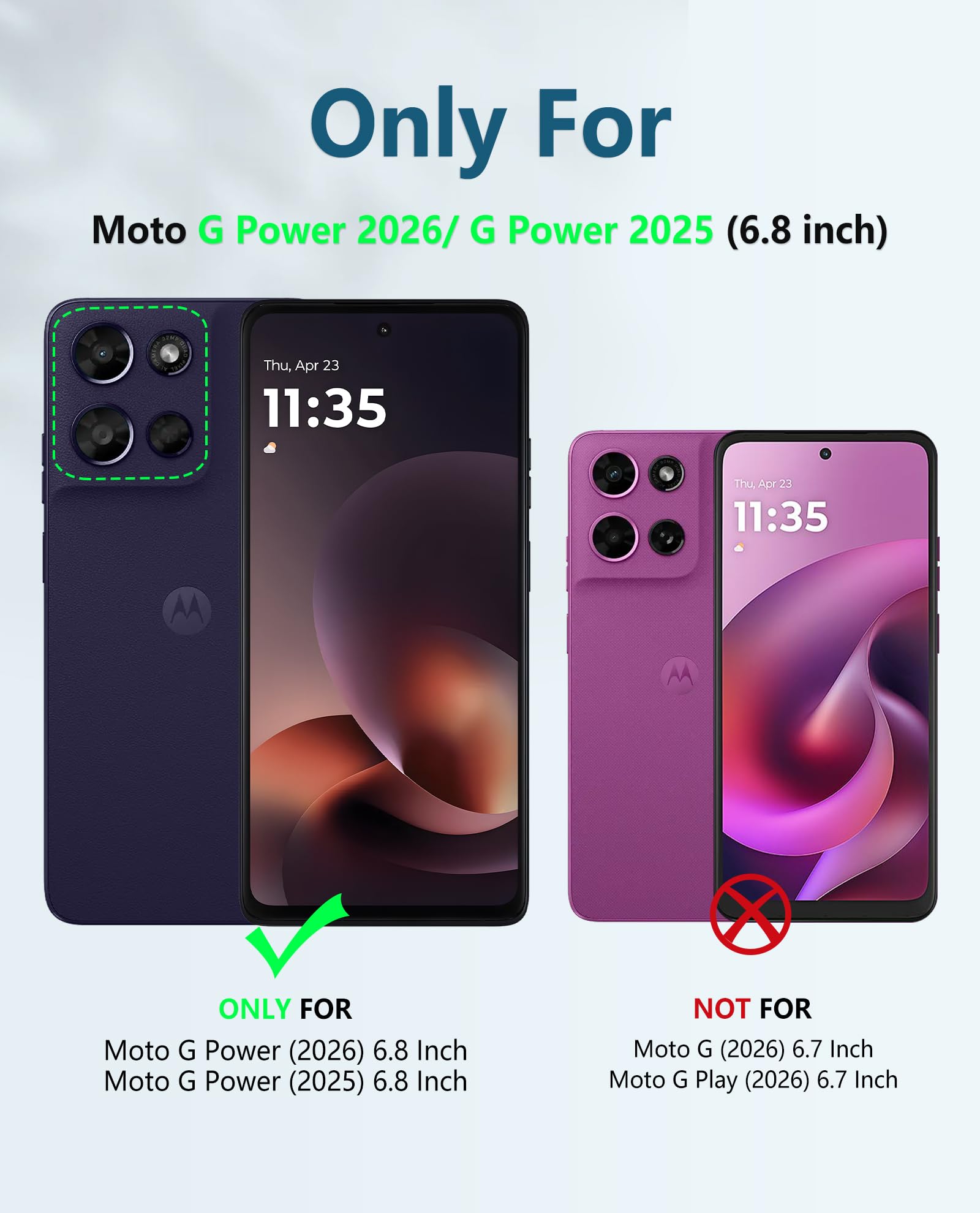 FNTCASE for Motorola Moto G-Power-5G-2026 Case: for Moto G Power 5G 2025 Case with Kickstand | Built-in Screen Protector Military Grade Drop Proof Protection Rugged Shockproof Protective Sturdy Black