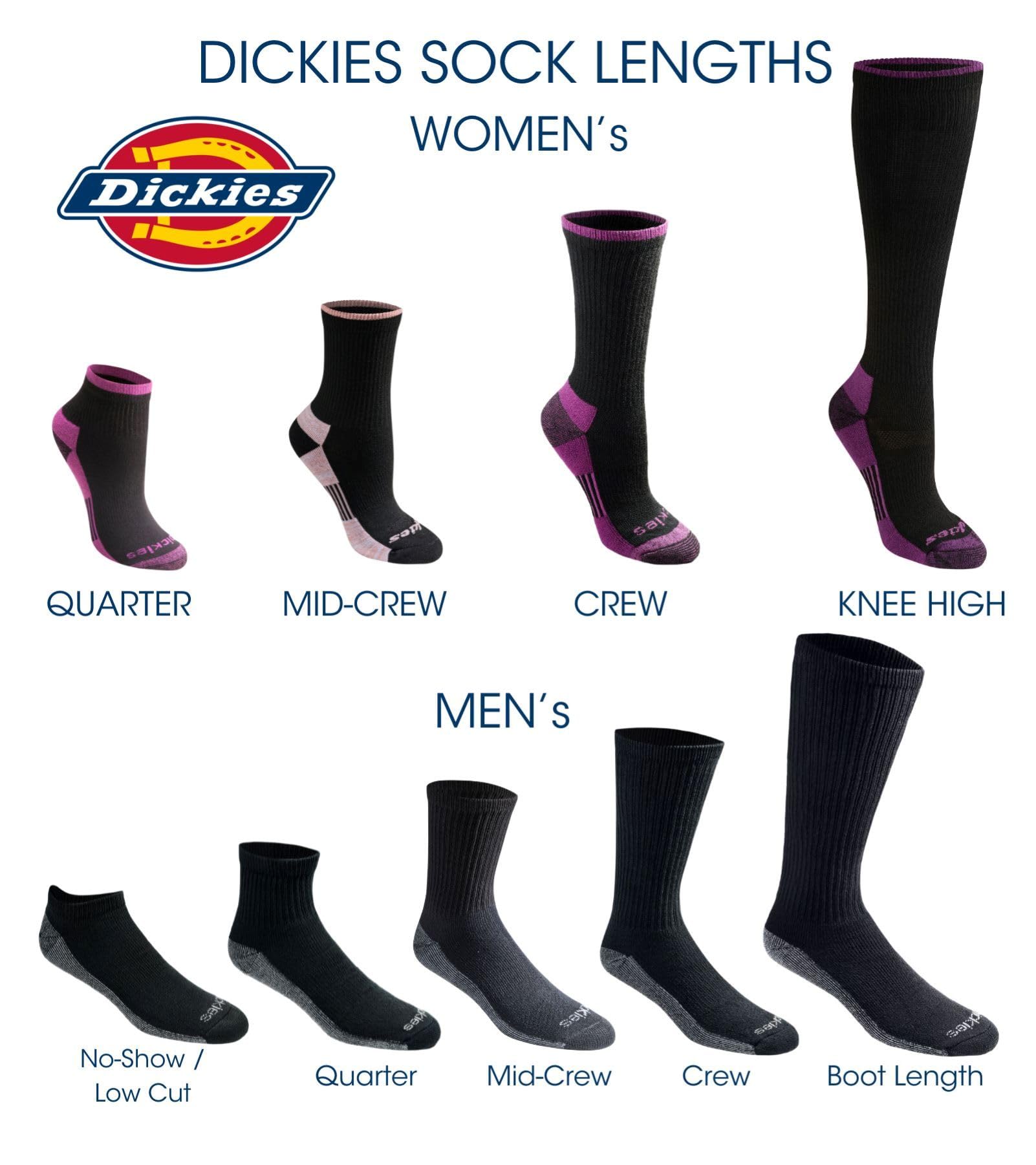 Dickies Women's Dri-Tech Advanced Moisture Wicking Mid-Crew Socks, Available in M-L (6,12 Pairs), Blush Assorted (6 Pairs), Medium