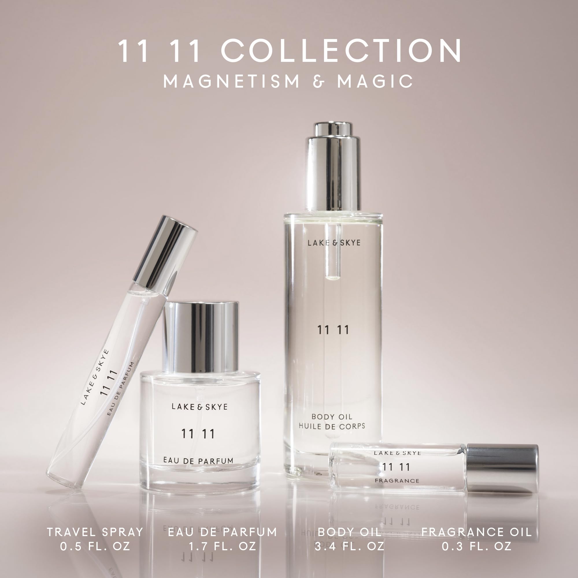 Lake & Skye 11 11 Body Oil - Hydrating Body Oil with Vitamin E & Almond Oil - Clean Skin Musk, Sheer & Uplifting Scent - 3.4 fl oz (100 ml)