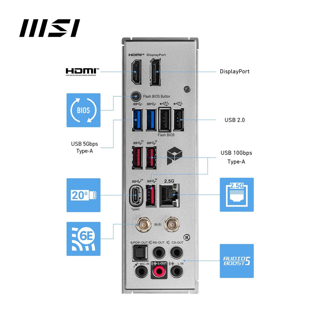 MSI PRO Z790-A WiFi II Motherboard, ATX - Supports Intel Core 14th, 13th & 12th Gen Processors, LGA 1700-80A SPS VRM, DDR5 Memory Boost 7800+MT/s/OC, PCIe 5.0 x16, 4 x M.2 Gen4, Wi-Fi 6E, 2.5G LAN