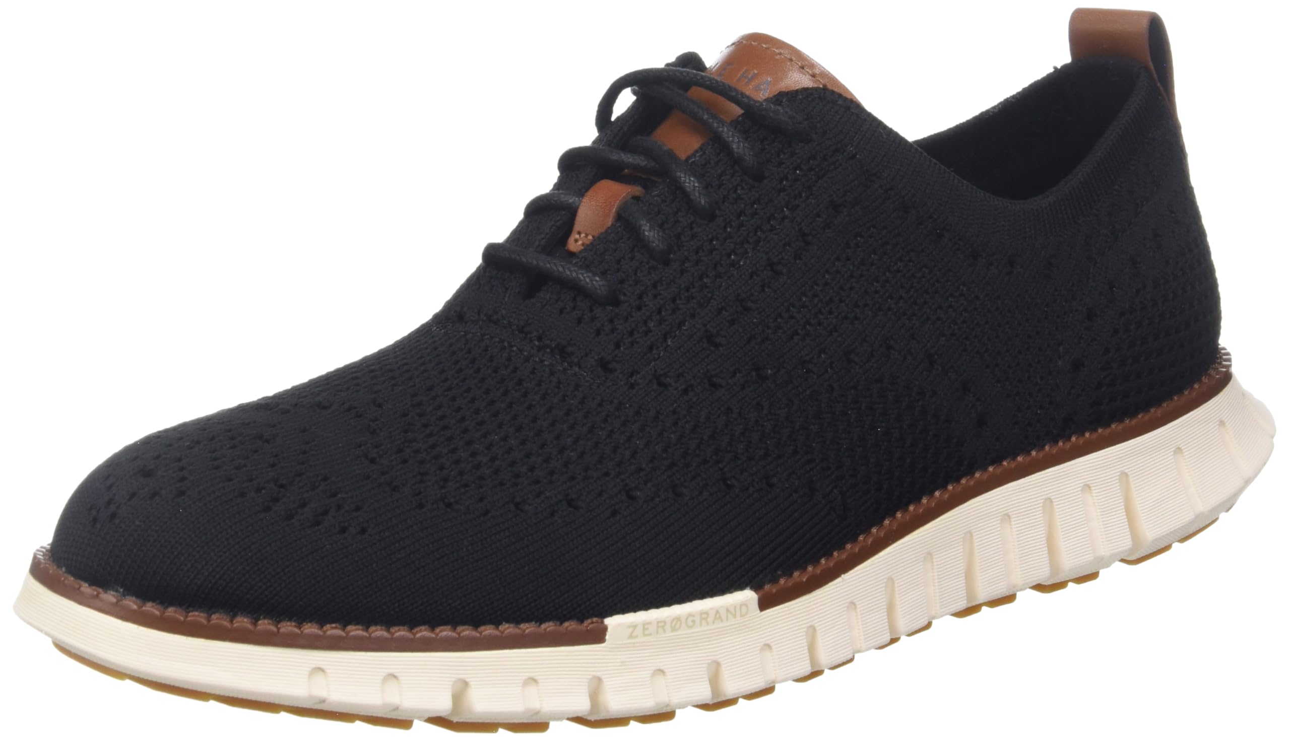 Cole Haan Mens Zerogrand Remastered Stitchlite Wing Tip Oxford, Black/Ivory, 12-M US