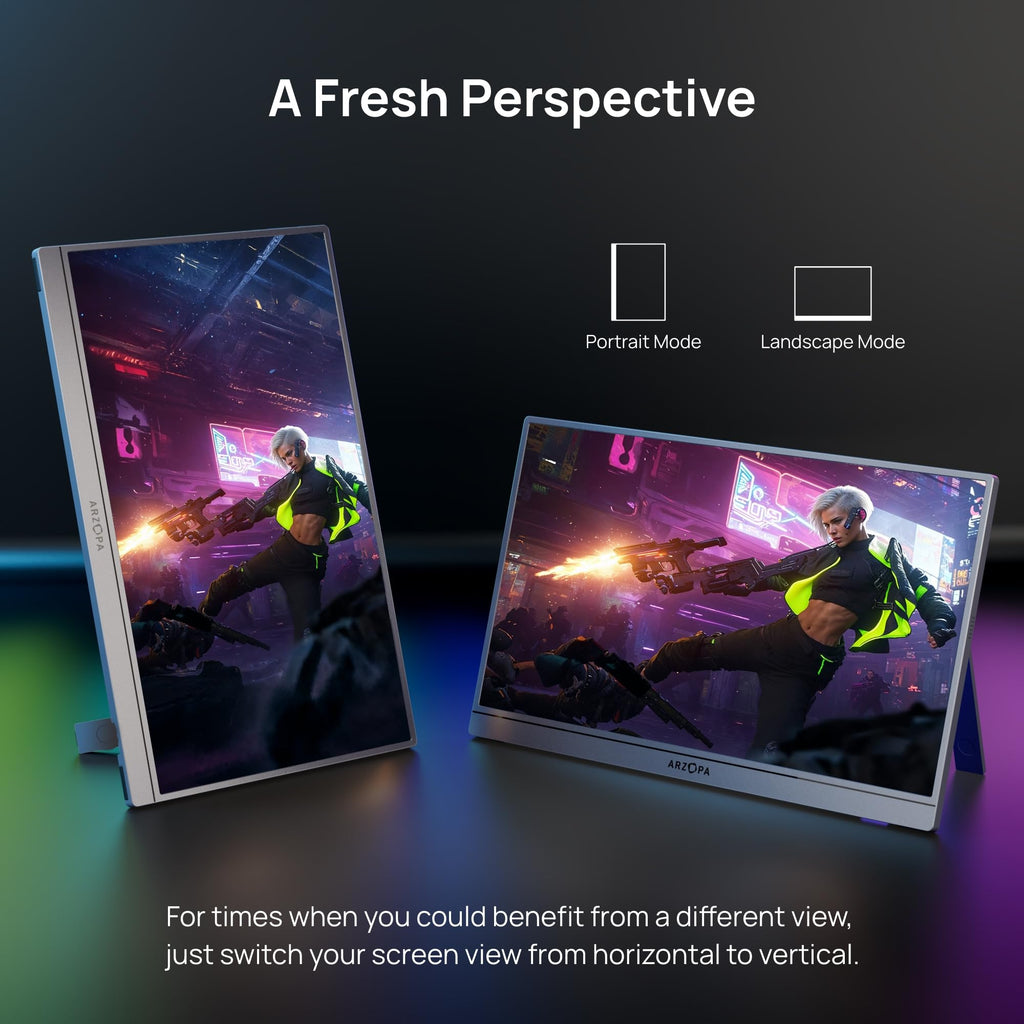 ARZOPA 16.1'' 180Hz 2.5K Portable Monitor, 2560x1440 QHD 107% sRGB Kickstand Portable Gaming Monitor with HDR, Ultra Slim, Eye Care, External Second Screen for Laptop, PC, PS5, Mac, Xbox-Z3FC