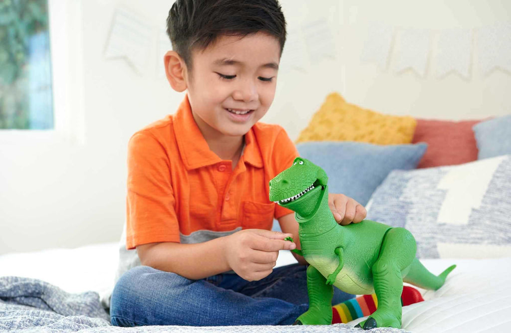 Mattel Disney Pixar Toy Story Toys, Moving & Talking Rex Dinosaur Figure, Roarin’ Laughs, 10.8 Inches Tall with 40 Phrases and Mouth & Arm Motion, Kids Gift (Amazon Exclusive)
