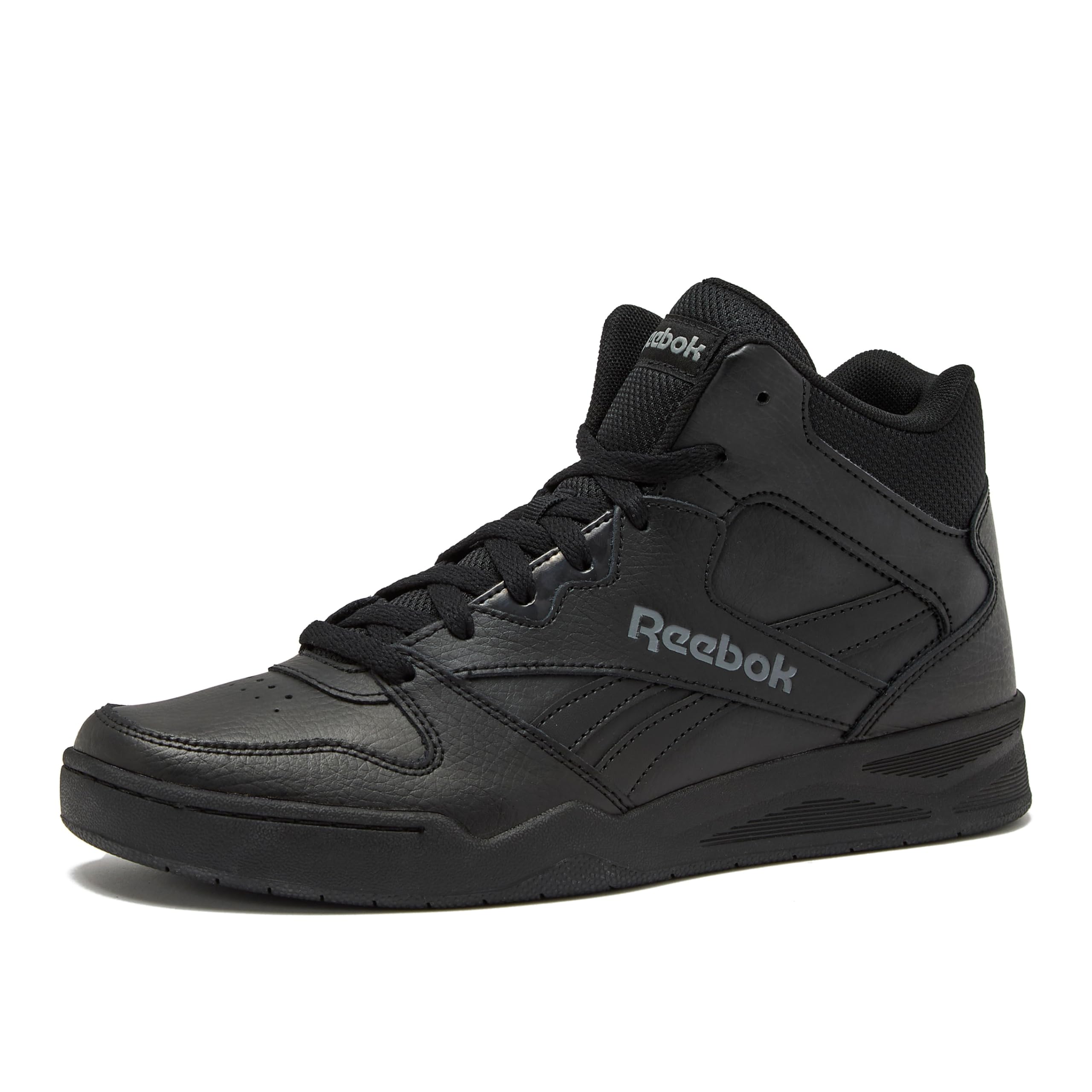 Reebok Royal BB4500 Hi2 High Top Sneakers for Men, Black or White Mens Basketball Shoes, Medium or Wide Width Size 7 to 14 Athletic Mens Shoes, Black/Alloy, 10.5 Medium
