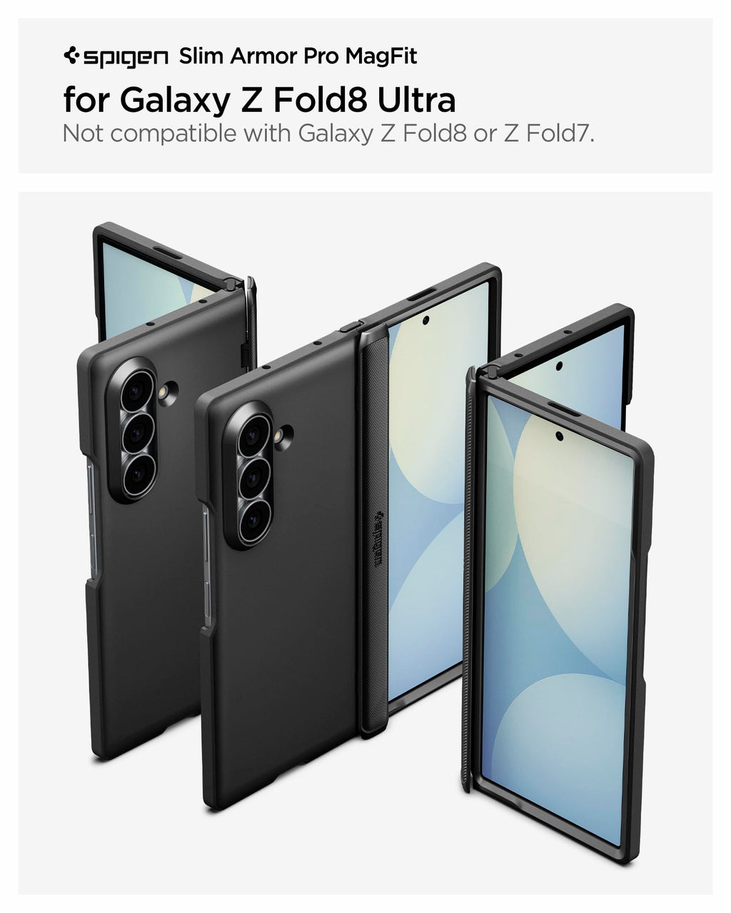 Spigen Slim Armor Pro MagFit for Galaxy Z Fold 8 Ultra Case, Black