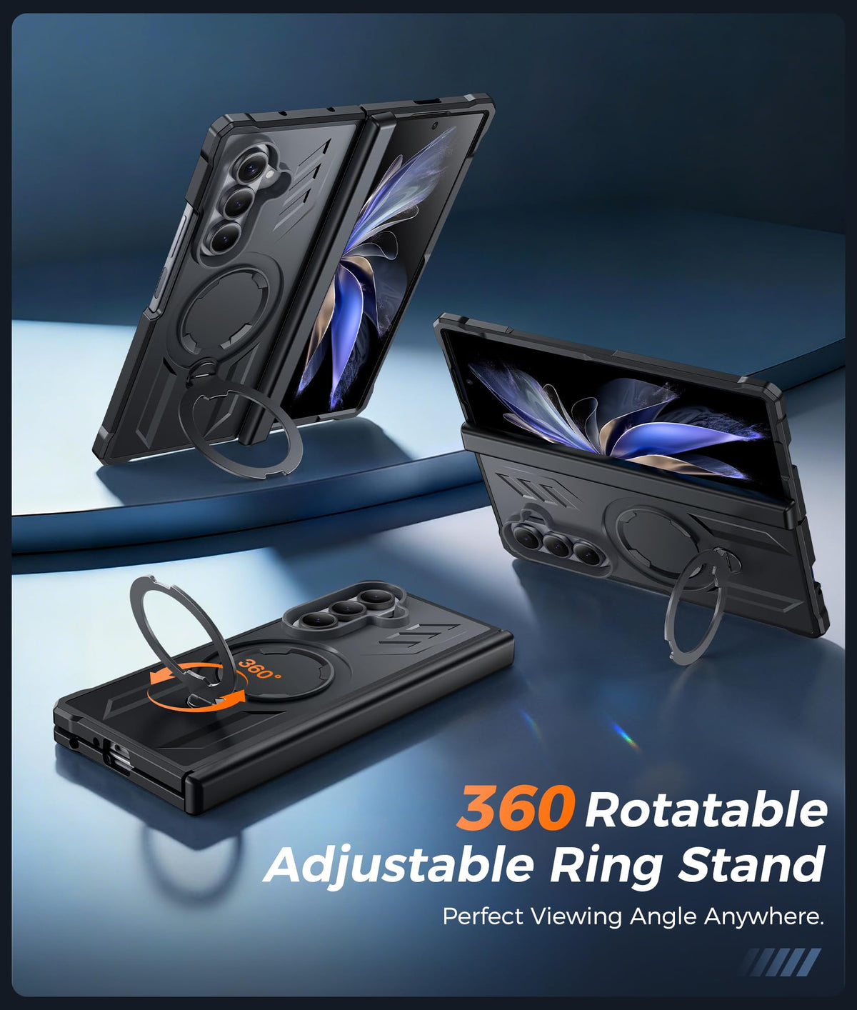 FNTCASE for Samsung Galaxy Z Fold 8 Ultra Case with 360 Magnetic Stand