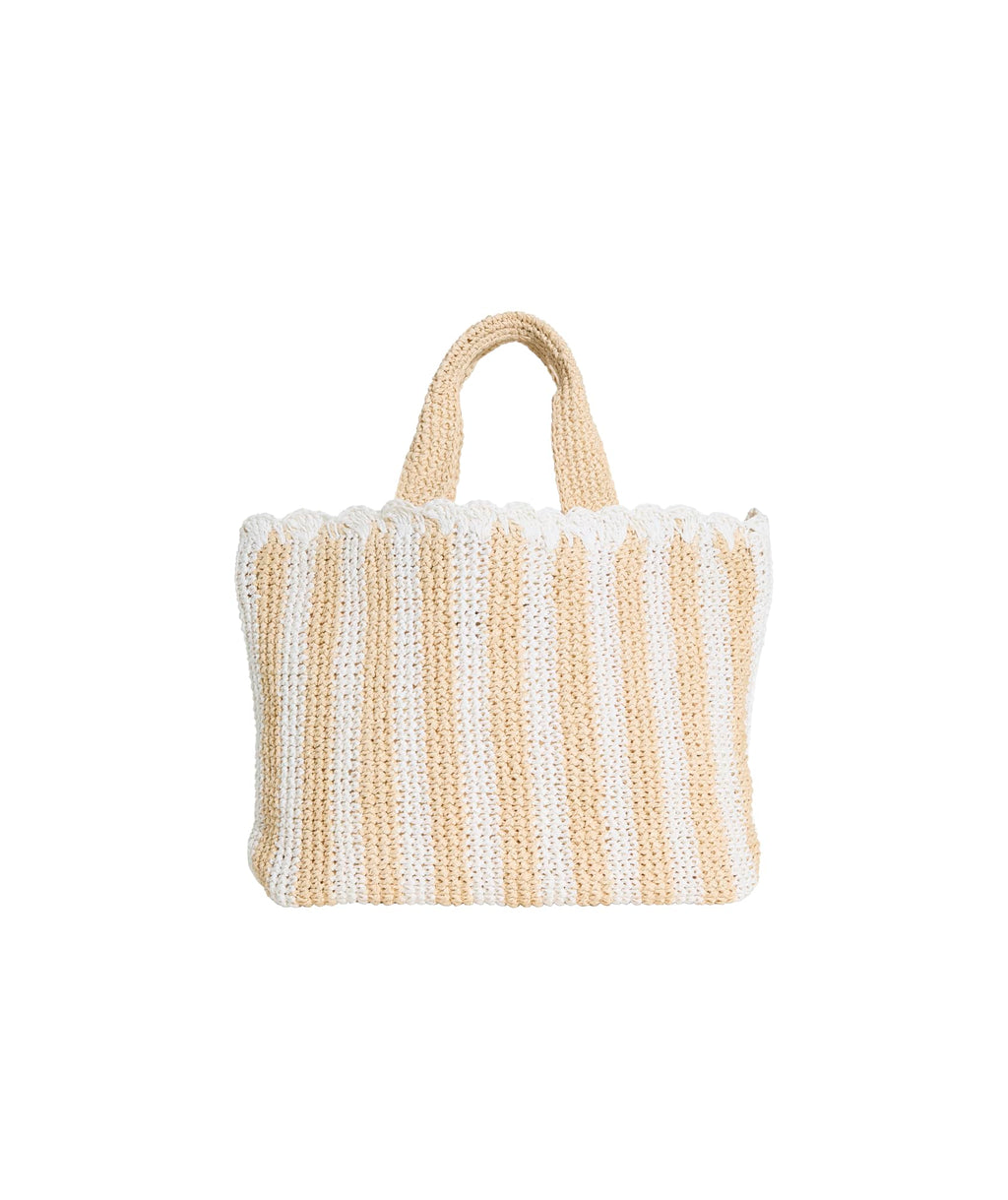 vineyard vines Straw Striped Tote, White Cap, OS