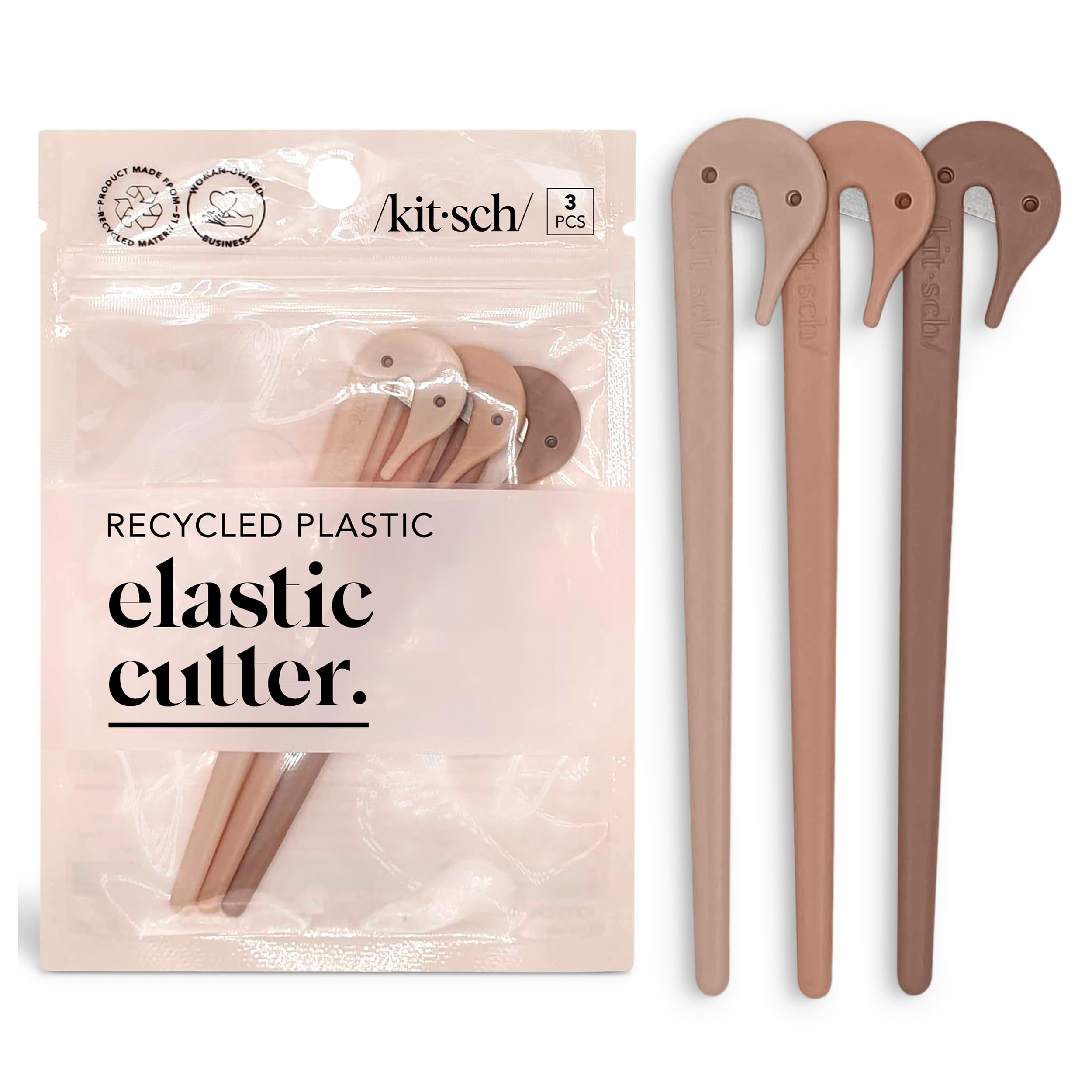 Kitsch Elastic Hair Tie Cutter Tool – Gentle, No Pull For Easy Elastic Bands For Hair Removal | Hair Rubber Bands Cutter | Ideal Gifts for Women & Mothers Day Gifts For Mom – Multicolor, 3pc Set