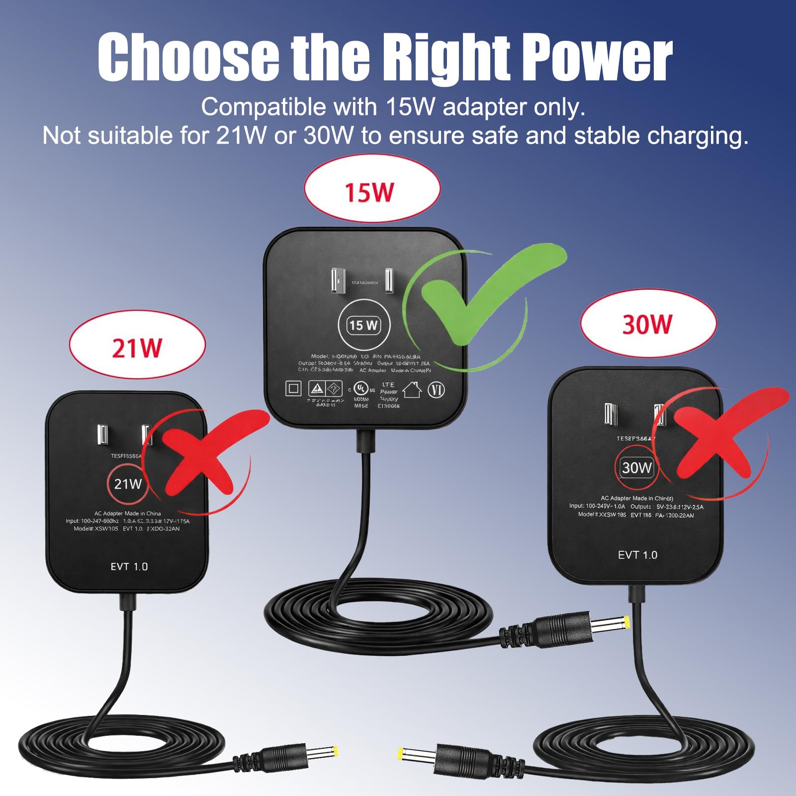 AZJCKEW 15W Power Adapter Charger, Compatible with Echo Dot 3rd/4th/5th Gen Echo Show 5 (1st & 2nd Gen) Echo Pop Kids Edition Smart Speaker DC Charger Cord, 6.6FT Long Cable – Black
