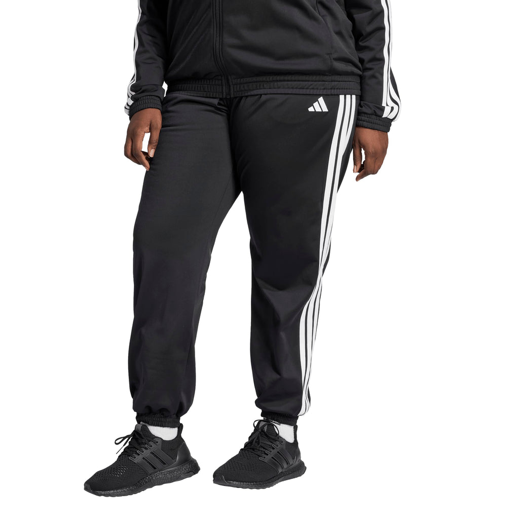Adidas Womens Tricot 3-Stripes Track Pants, Black/White, Large