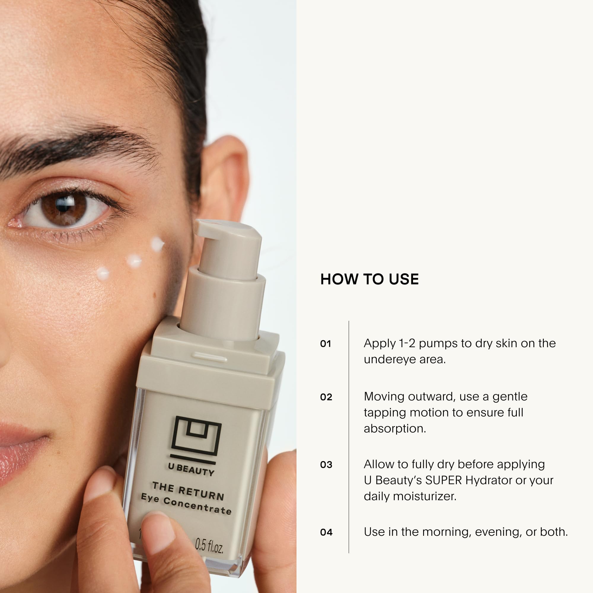 U Beauty The RETURN Eye Concentrate - Anti-Aging Eye Cream with Peptides and Antioxidants for Brighter and Tighter Under Eyes, Reduce Fine Lines, Puffiness & Dark Circles - 0.5 fl oz