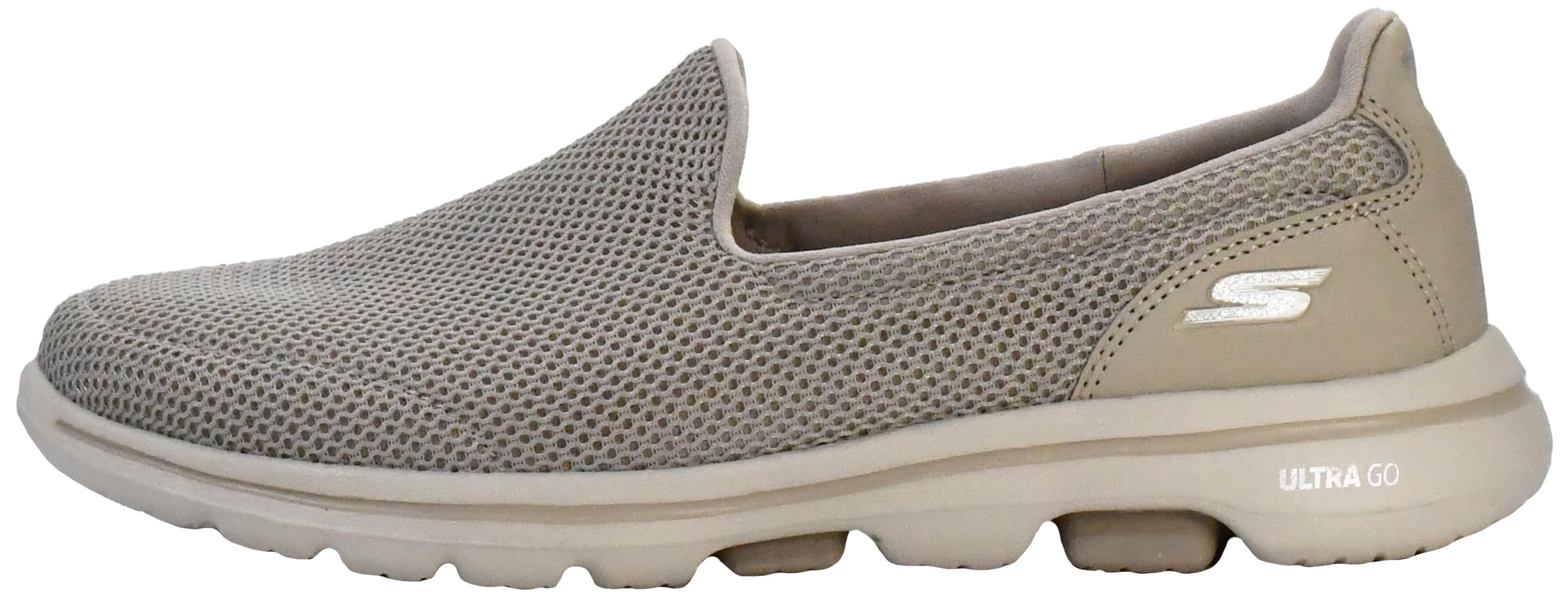 Skechers Women's Go Walk 5 Sneaker, Taupe, 7.5 Wide
