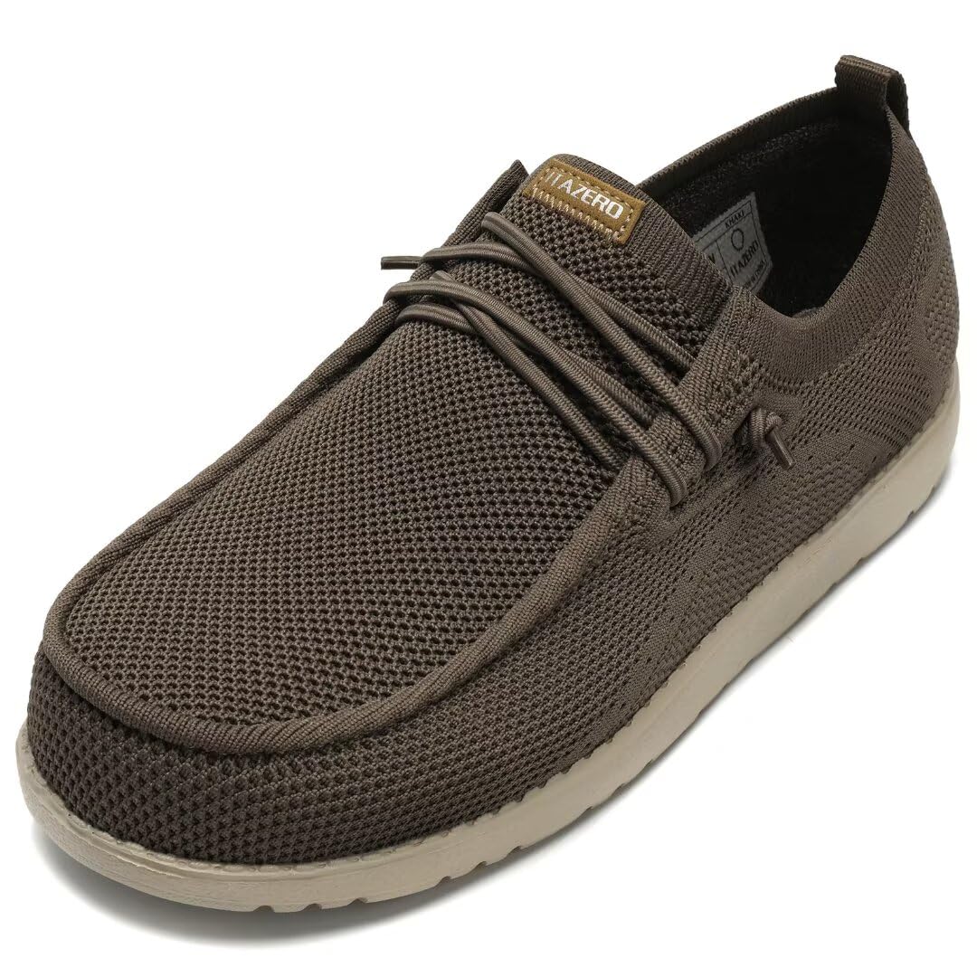 ITAZERO Extra Wide Shoes for Men 6E Comfortable Lightweight Orthopedic Loafers with Arch Support for Swollen Feet Big and Tall Shoes(Khaki 11)