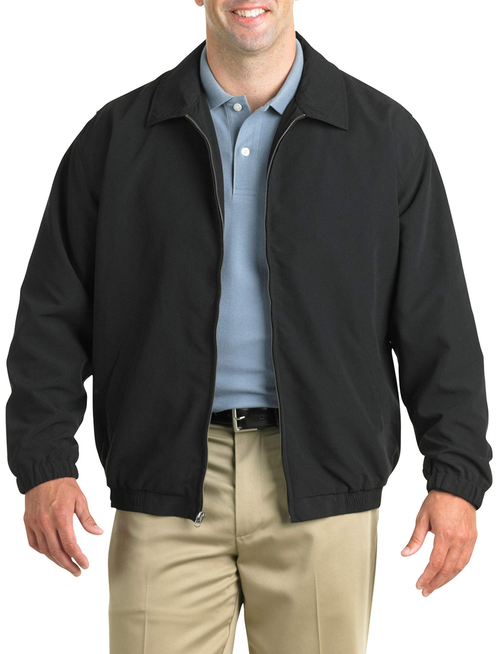 Harbor Bay by DXL Men's Big and Tall Golf Jacket Black 2XLT