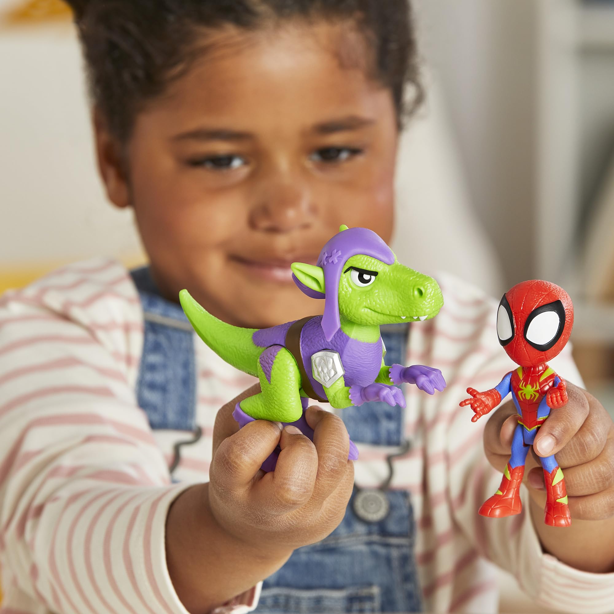 Marvel Spidey and His Amazing Friends Dino-Webs, Spidey and Goblin Raptor Action Figures Set, Super Hero Toys for Boys and Girls Ages 3 and Up